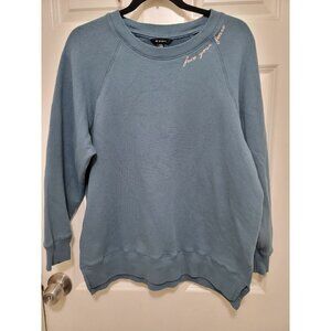 American Eagle Studio Women's Light Blue Pullover Sweatshirt  "Face Your